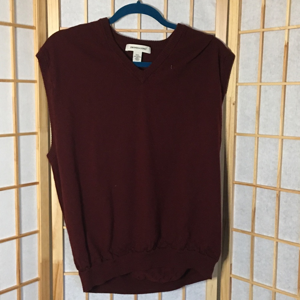 dark red pronto uomo sweater vest